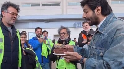 Kartik Aaryan returns to Captain India sets after National Award win, receives warm welcome from crew